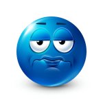 Frustrated Blue Emoji