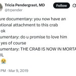 the crab is now in mortal peril