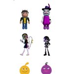 Not to mention these characters are close to each other | image tagged in blank white template,murder drones,roblox piggy,locoroco | made w/ Imgflip meme maker