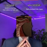 Trade Offer | A scar on my face that makes me look cool; Get pushed into lava; POV you’re Viper | image tagged in trade offer | made w/ Imgflip meme maker