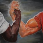 Two guys holding hands