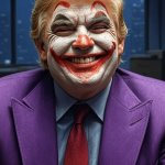 Donald Trump Joker face grinning