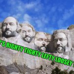 Loose as a goose | THAT'S RIGHTY TIGHTY LEFTY LOOSEY TIM | image tagged in al borland,mount rushmore,face swap | made w/ Imgflip meme maker
