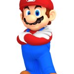 Super Mario with folded arms