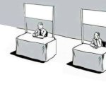 two empty booths