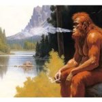 smoking ape in the forest