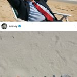 Comey at the beach after he spells 8647 meme