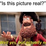 Well Yes, But Actually No | “Is this picture real?” | image tagged in memes,well yes but actually no | made w/ Imgflip meme maker