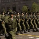 Soldiers marching
