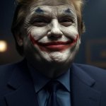 Donald Trump Joker face smiling
