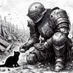 Knight with cat