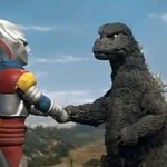 Godzilla and Jet Shake Hands