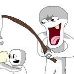 Spying person fishing for property. template