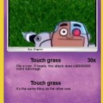 Touch grass pokemon card meme