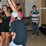 I'll watch from here | MY ANTI SOICAL SELF | image tagged in alone at a party,introvert,antisocial | made w/ Imgflip meme maker