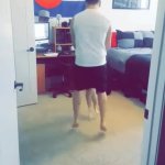 man dancing with cat GIF Template