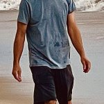 Random man on beach