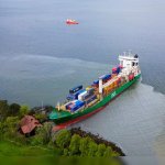 Ship crashes into house