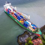 Container ship aground Norway
