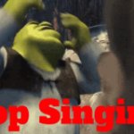 Shrek tells donkey to stop singing