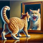 cat screaming at a mirror