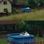 Jetski in a pool