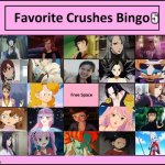favorite crushes bingo 5 | image tagged in favorite crushes bingo 5,anime,video games,movies,redheads,dragon ball z | made w/ Imgflip meme maker