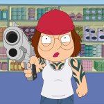 Meg with a gun