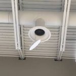 kickball stuck in ceiling