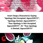 Who Denies Aguss320's Apology