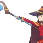 Megumin pointing wand