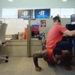 Working out in office GIF Template