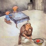 Mother cooking heart