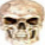 Very low quality skull meme