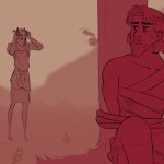 Odysseus looking at a "cow"