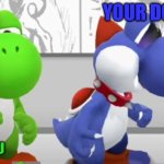 Yoshi XII | YOUR DOG; YOU | image tagged in yoshi boshi,yoshi | made w/ Imgflip meme maker