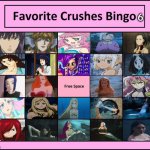 favorite crushes bingo 6 | 6 | image tagged in favorite crushes bingo,live action,anime,cartoons,mermaids,movies | made w/ Imgflip meme maker