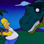 Homer Simpson And The Dinosaur