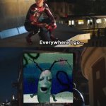 When you have a non-relevant meme you forgot to submit in the fun stream, like, a year ago | image tagged in spiderman i see his face,plankton,spongebob,marvel,spiderman,lol so funny | made w/ Imgflip meme maker