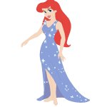 Ariel in her Sparkly Glitter Dress