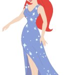 Ariel in her Sparkly Glitter Dress