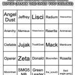Mid 2025 controversial users bingo meme