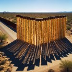 Southern US border wall made out of taco shells template