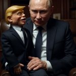 Vladimir Putin ventriliguist and dummy Donald Trump