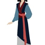 Fa Mulan in her Blue Outfit