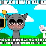Should I ship grenda or yin-yang? | GRAY:IDK HOW TO TELL HER... FUNBOT:JUST BE YOURSELF,I'M SURE SHE'D BE FLATTERED TO KNOW THAT SOMEONE LIKES HER THAT WAY! | image tagged in incredibox sprunki background | made w/ Imgflip meme maker