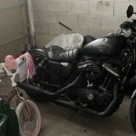 Big Harley and Little Bike