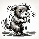Imagen del perrito temblando