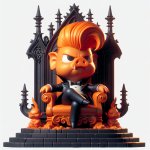 Donald trump as a pig sitting on a throne