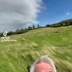 Old man flying GIF Template